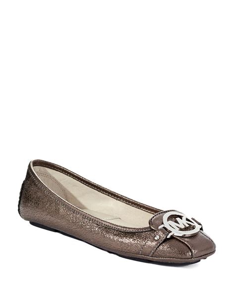 michael kors fulton flats silver|Michael Kors fulton moc flats.